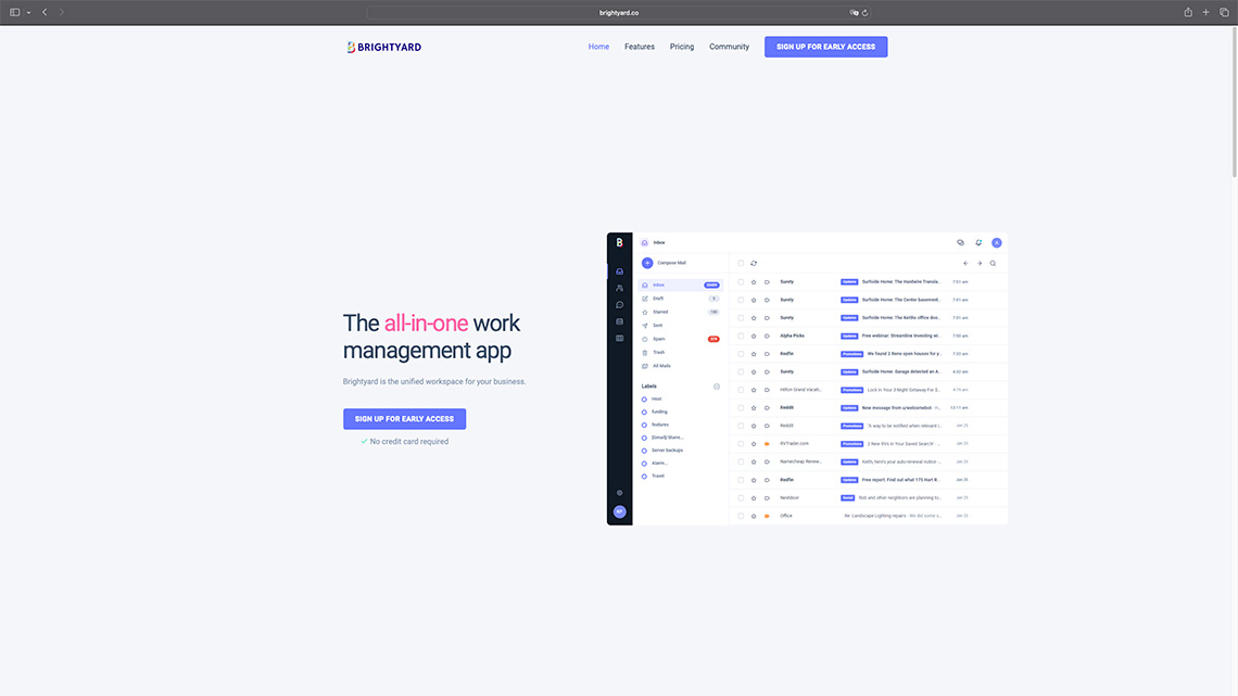 Brightyard, a website built with Wappler