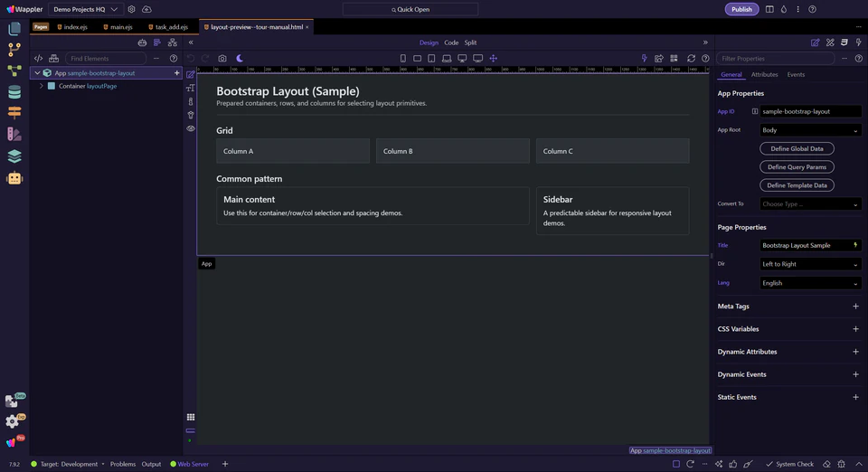 Responsive Bootstrap controls in Wappler