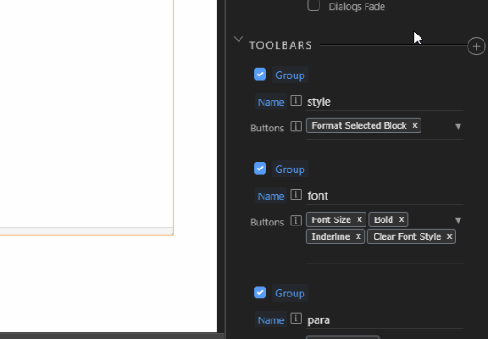 Custom Toolbars
